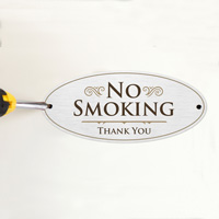 Safety First Diamondplate No Smoking Notice