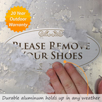 Metal Door Sign for Shoe-Free Zone
