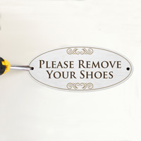 Tough Shoes Off Property Sign