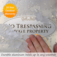 Diamondplate Door Sign: No Trespassing