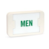 LED Exit Sign with Battery Backup: Men - Green with Battery Backup