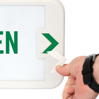 LED Exit Sign with Battery Backup: Men - Green with Battery Backup, Men In Green Color