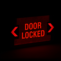 LED Door Locked Exit Sign with Punch-Out Arrows