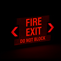 LED Exit Sign with Battery Backup