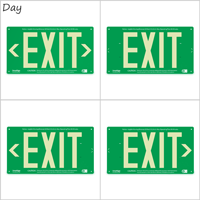 1 Sided Green Background LED Exit Sign