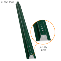 8' Tall Baked Enamel Post
