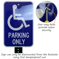 One-way security bolt sign mounting hardware