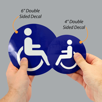 2 Sided Handicap Access Door Decal Signs, SKU: L-242