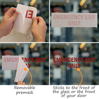 Emergency Exit Only Die Cut Glass Window Decals