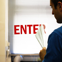 Die-Cut Enter Sign