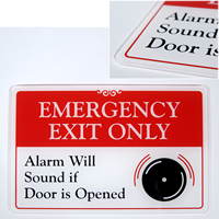 Emergency Exit Only Alarm Will Sound Signs