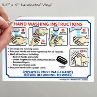 Employees Hand Washing Instruction Steps Sign