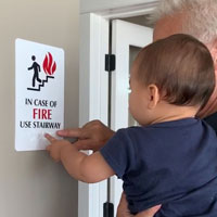 In case of fire use stairway sign