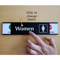 Vacant or occupied women’s room sign