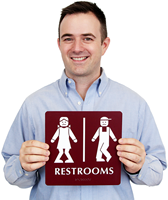 Bow legged Unisex Bathroom Humor Signs