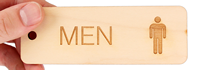 Wood Men Bathroom Keychain