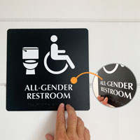 All Gender Restroom Braille Sign