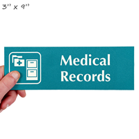 Medical Records Engraved Signs, File Cabinet Symbol