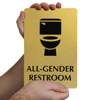 Metal All Gender Restroom Sign