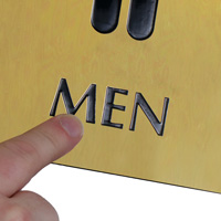 Metallic Male Restroom Symbol Sign