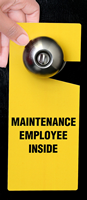 Maintenance Employee Inside Plastic Door Knob Hang Tags