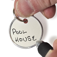 Metal Rim Tags - White Key Tag
