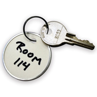 Metal Rim Key Tag - White