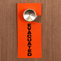 Evacuated Plastic Door Knob Hanger Tags