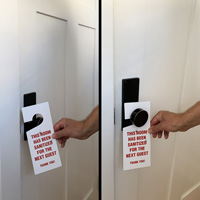 Room has been sanitized door hanger