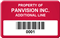 Asset Label, Property of Company Name with Barcode