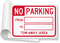 No Parking: Tow Away Area Sign Book