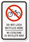 Bilingual Do Not Lock Bicycles To Chains Sign