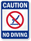 Caution No Diving Pool Sign