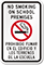 Bilingual No Smoking School Premises Sign