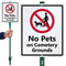 No Pets On Cemetery Grounds Sign & Kit