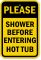 Shower Before Entering Hot Tub Sign