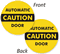 Caution Automatic Door Decals