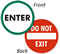 Enter Do not Exit Door Decals