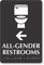 All Gender Restrooms Directional TactileTouch Braille Sign