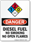 Diesel Fuel No Smoking No Open Flames Sign