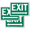 Exit Right Arrow Sign, White On Green