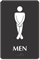 Cross legged Men's Bathroom Humor Sign