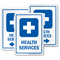 Health Services Medical Facility Sign with First-Aid Symbol