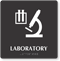 Laboratory TactileTouch Braille Sign with Microscope Room Symbol