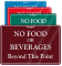 No Food Beverages Beyond Sign