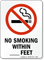 No Smoking Within [blank] Feet Sign