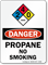 Propane No Smoking Danger Sign with NFPA Symbol