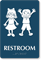 Restroom Braille Sign With Boy Girl Symbols