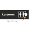 Restroom Engraved Arrow Sign